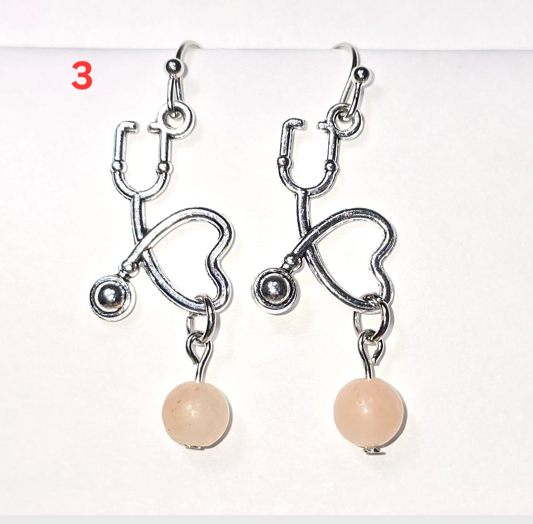 Healthcare Professionals,  Nurse's Gift Idea under 50 dollars. Adventurine Beaded Drop Earrings