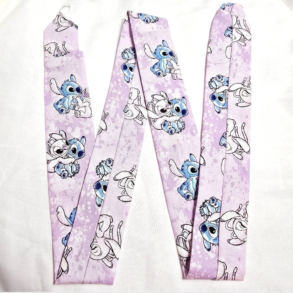 Handmade Pastel Lilac Lavander Stitch Print Stethoscope Cover - Cotton Accessory.  Gift for Nurses Doctors Students