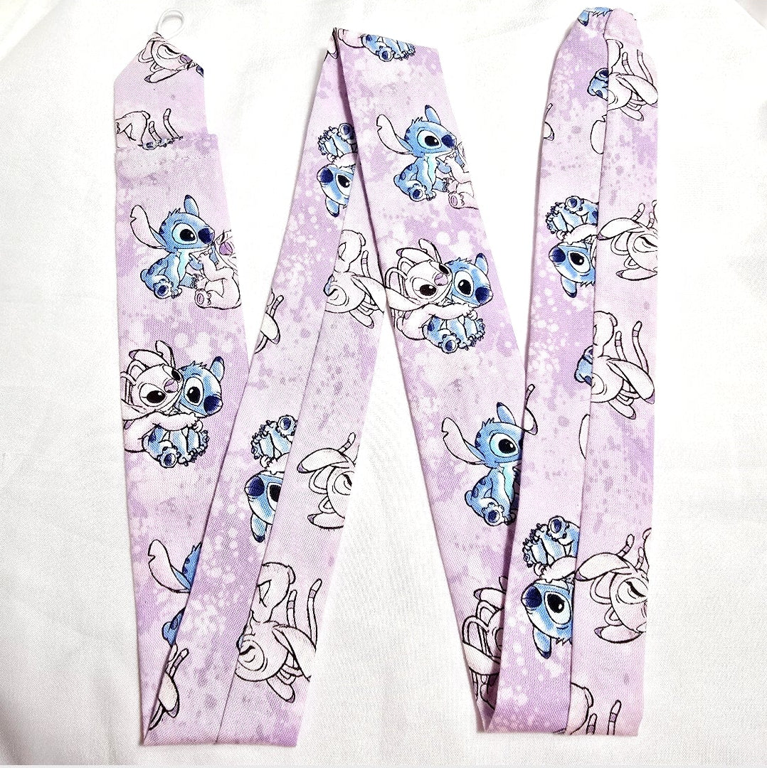 Handmade Pastel Lilac Lavander Stitch Print Stethoscope Cover - Cotton Accessory.  Gift for Nurses Doctors Students
