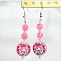 My Melody pink beaded dangling drop  earrings