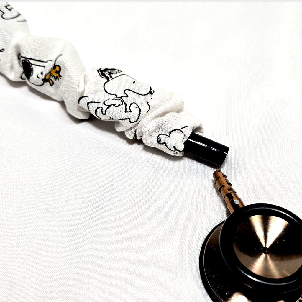 Handmade White Snoopy Peanuts Stethoscope Sleeve Cover - Cotton Accessory. Nurse's Doctor's RT'S gift