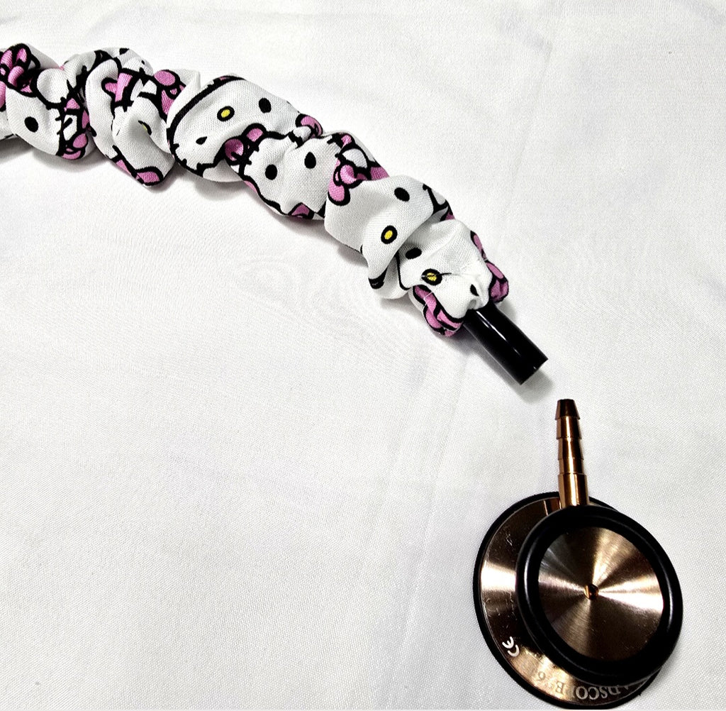 Handmade Cotton Hello Kitty  Washable Stethoscope Sleeve Cover. Doctor's,  RT's,  Nurse's Gift