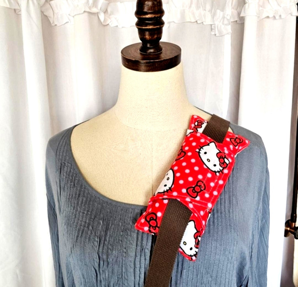 Handmade Red Hello Kitty Cute Soft  Comfy Seat Belt Chemo Port or  Pacemaker Pillow
