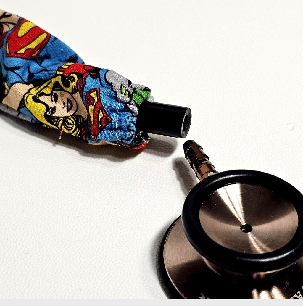 Handmade Marvel Comic Superhero Fan Stethoscope Sleeve Cover : Colorful Washable Cotton and Protective