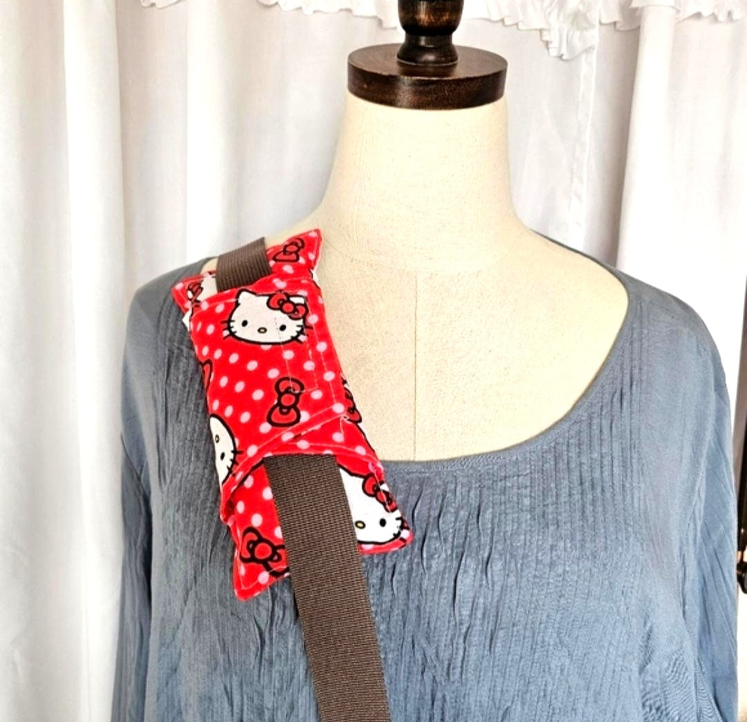 Handmade Red Hello Kitty Cute Soft  Comfy Seat Belt Chemo Port or  Pacemaker Pillow