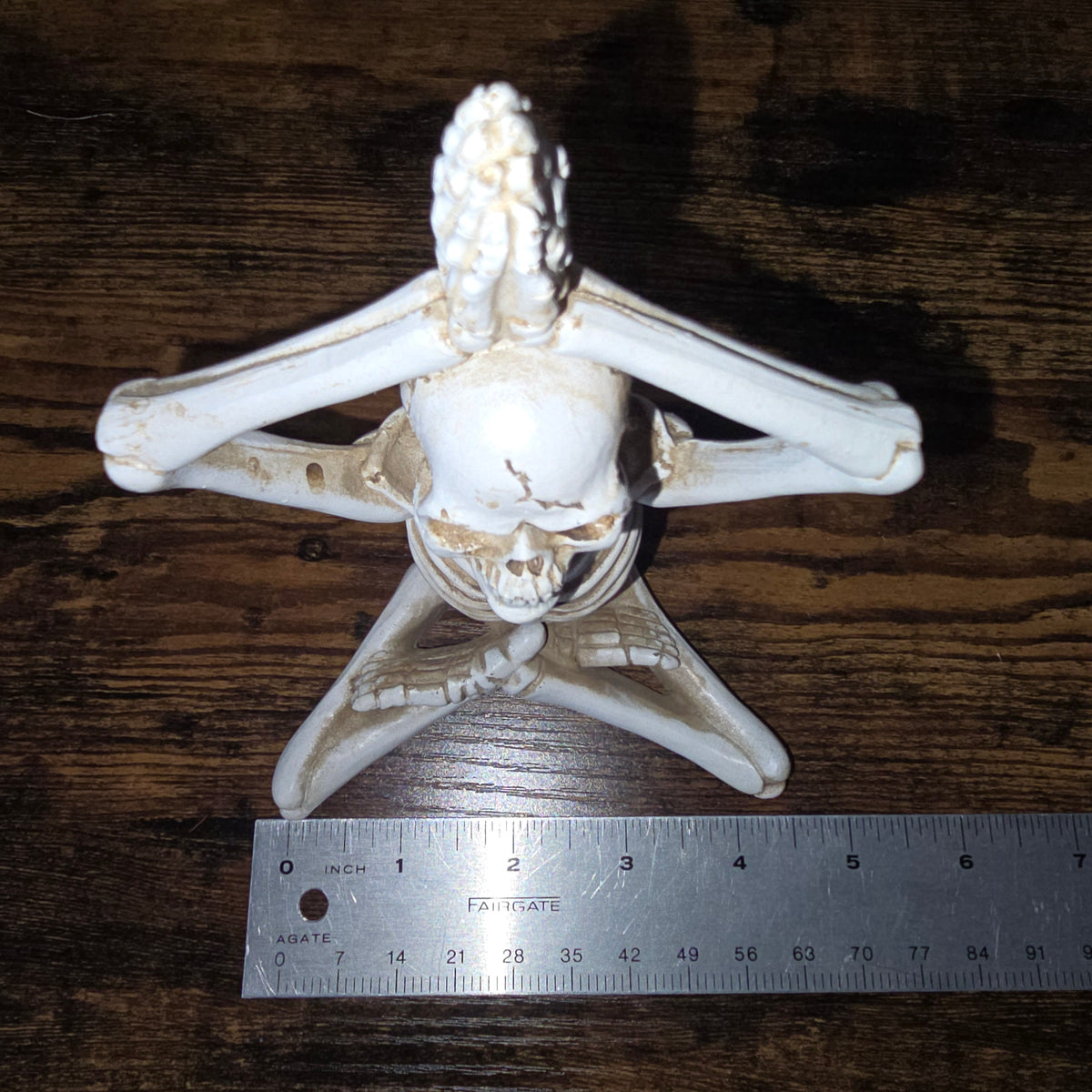 SUKHASANA YOGA SKELETON FIGURINE STATUE HALLOWEEN TABLE TOP DECOR