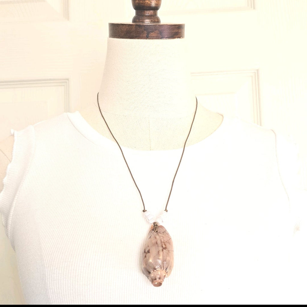 Handmade Natural Volute Sea Shell Boho Beach Summer Staple Necklace