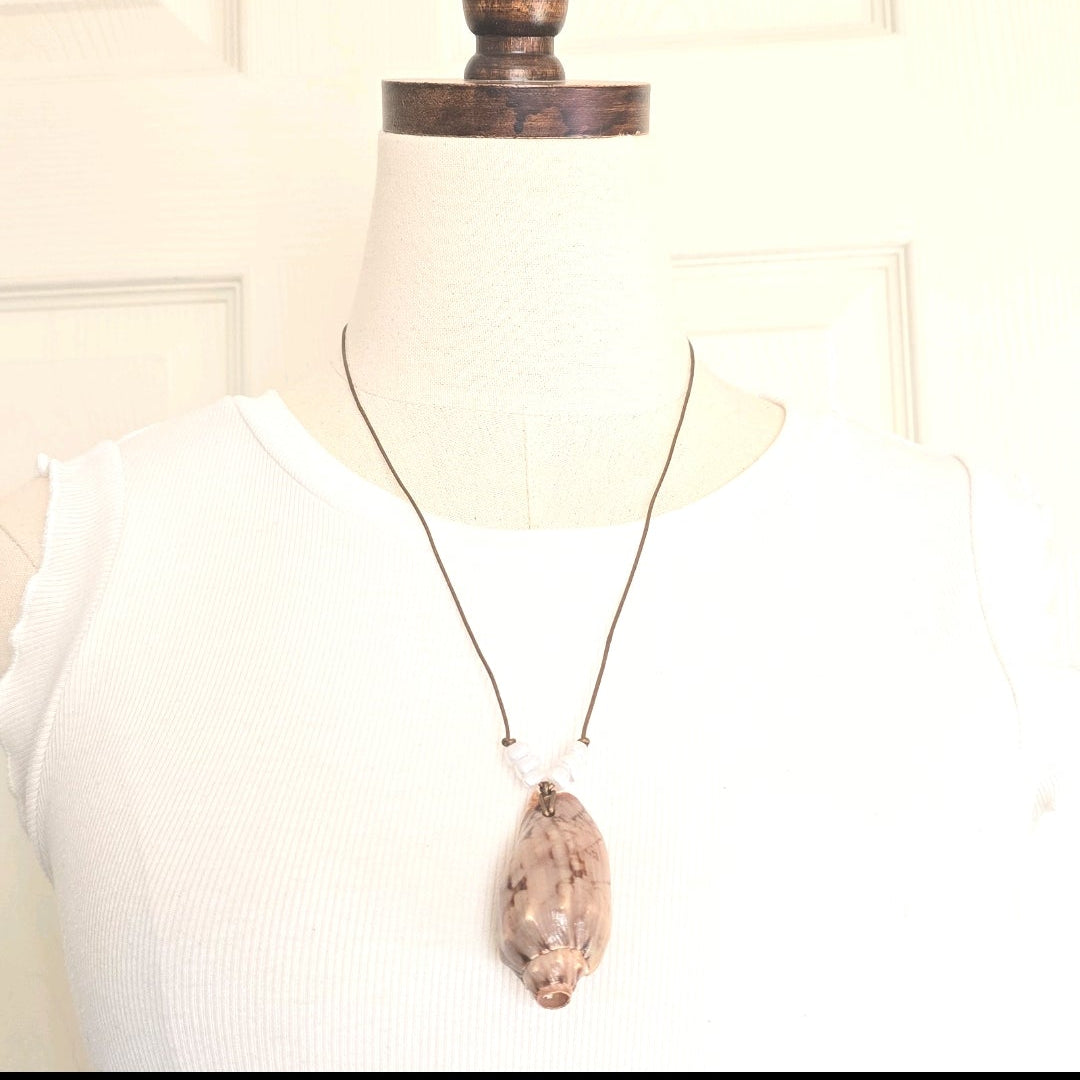 Handmade Natural Volute Sea Shell Boho Beach Summer Staple Necklace