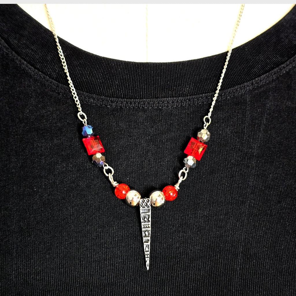 Handmade Gothic Style Beaded Charmed Necklace