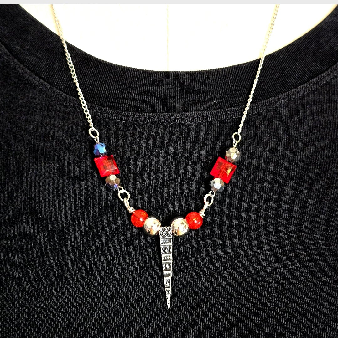 Handmade Gothic Style Beaded Charmed Necklace