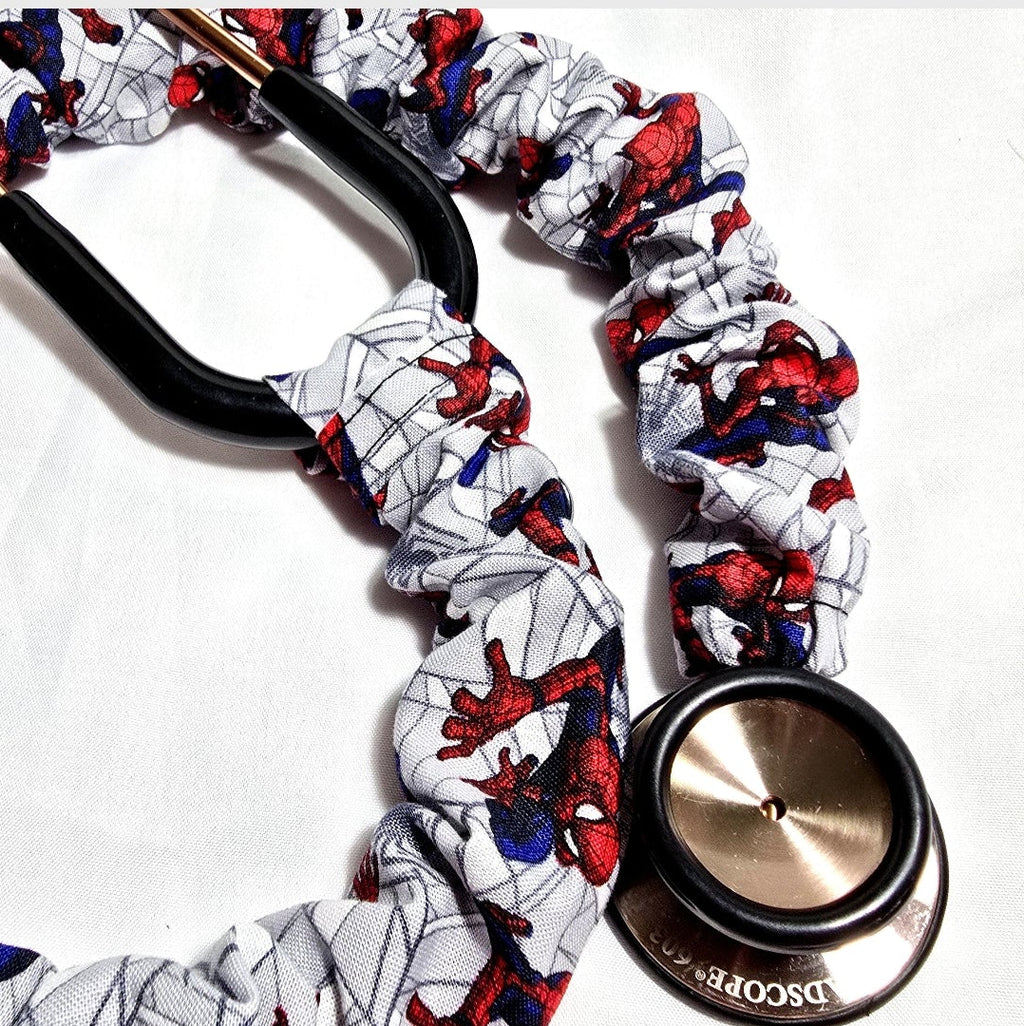 Handmade Fun Superhero Spiderman Stethoscope Protective Cover: Washable Cotton
