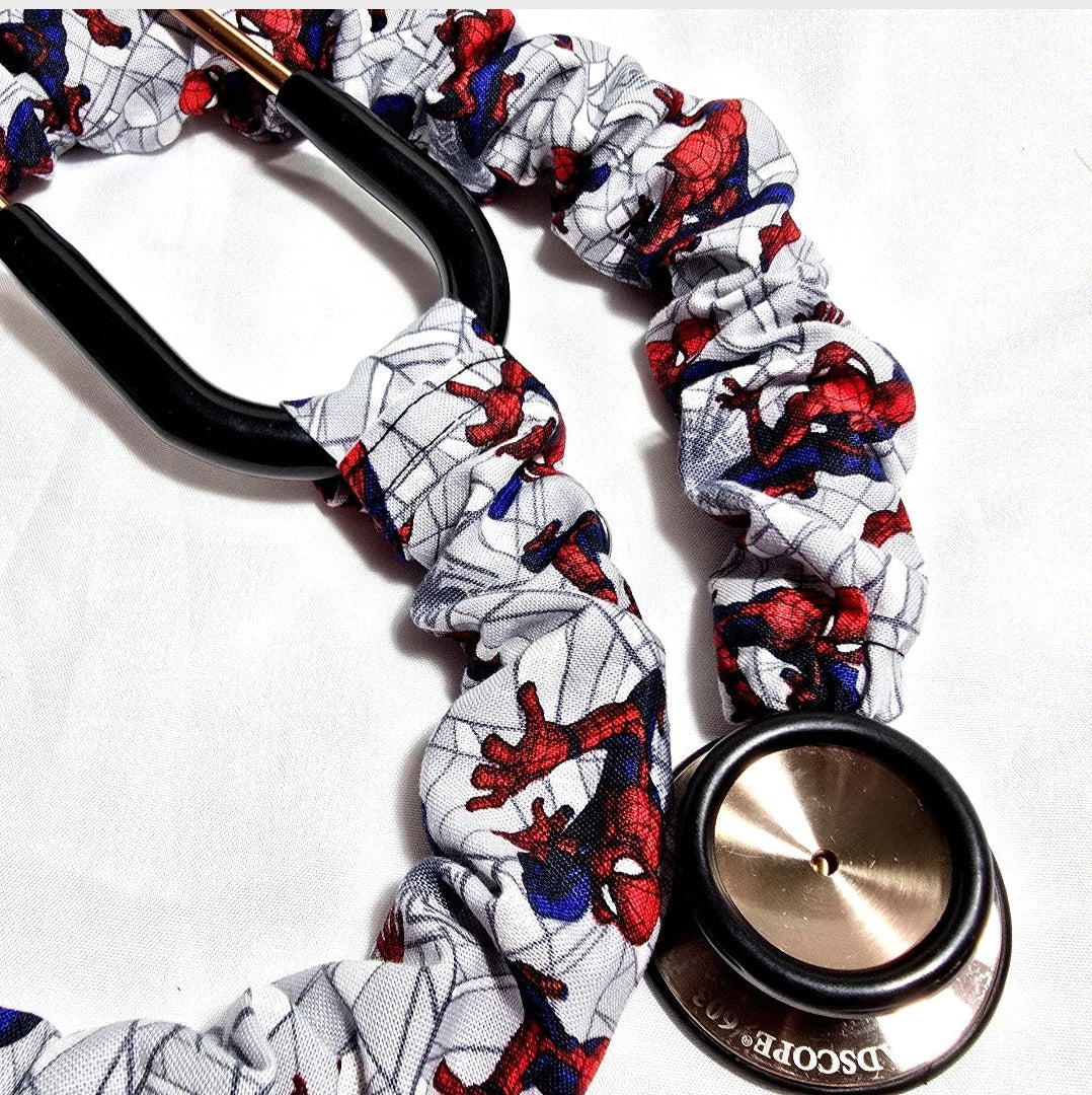 Handmade Fun Superhero Spiderman Stethoscope Protective Cover: Washable Cotton