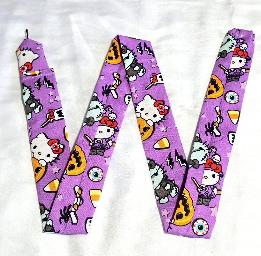 Handmade Purple Hello Kitty Halloween Stethoscope Sleeve Cover for Nurses Doctors and RTs: Washable Cotton Fun Cover