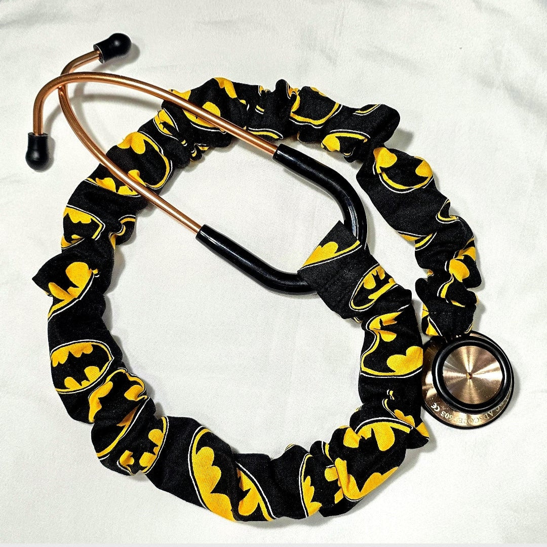 Handmade Gray Batman Superhero Stethoscope Cover: Washable, Cotton, Protective, Unisex, Best Nurse Gift Idea