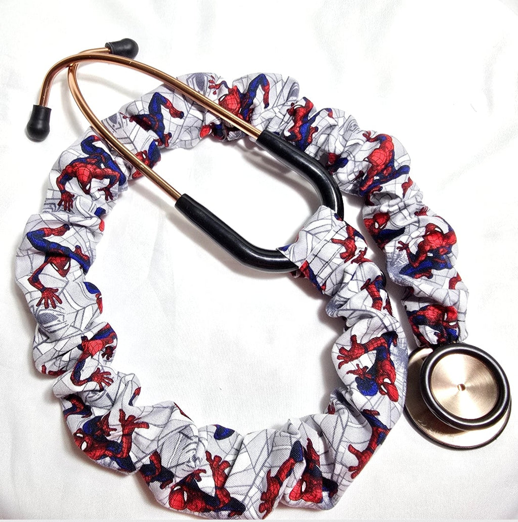 Handmade Fun Superhero Spiderman Stethoscope Protective Cover: Washable Cotton