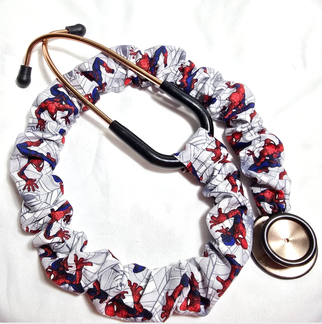 Handmade Fun Superhero Spiderman Stethoscope Protective Cover: Washable Cotton