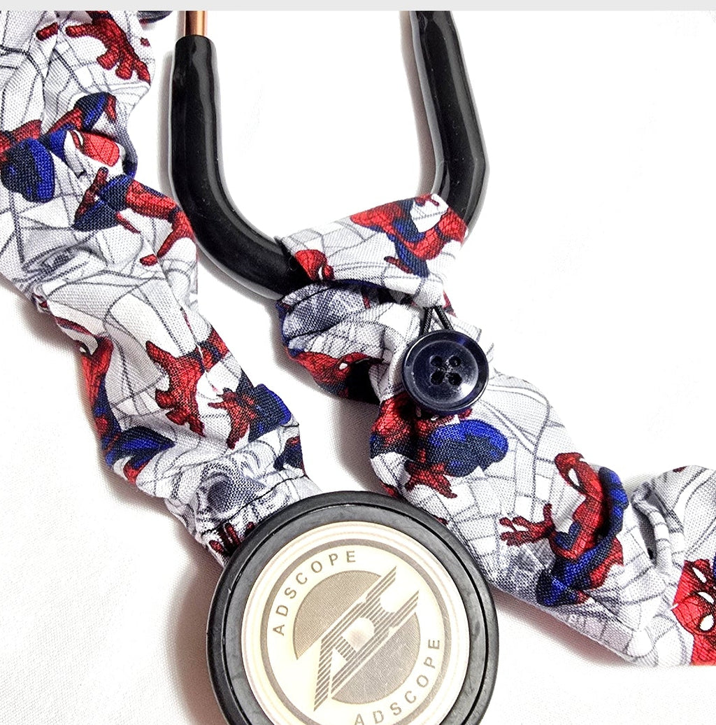 Handmade Fun Superhero Spiderman Stethoscope Protective Cover: Washable Cotton