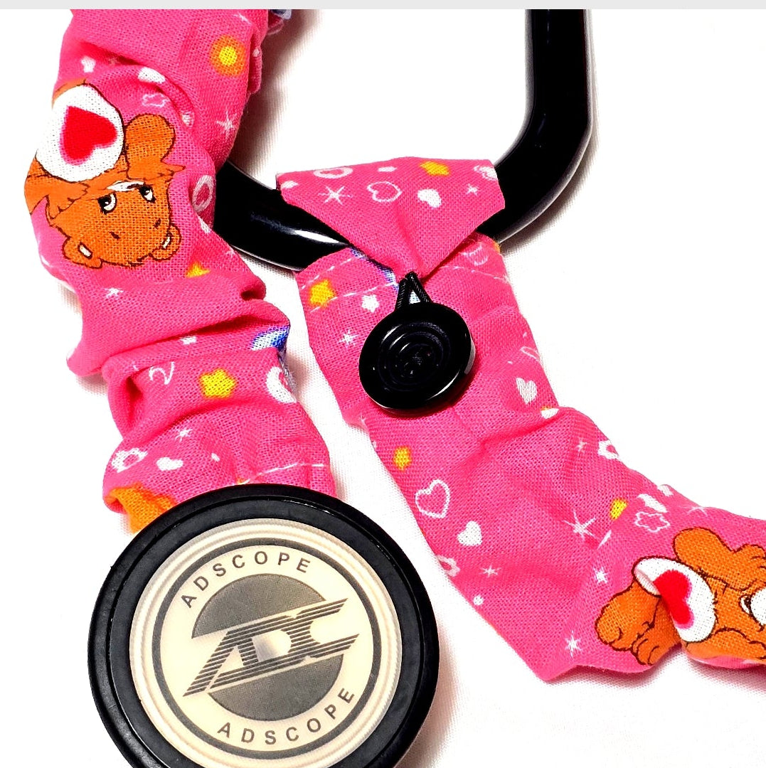 Handmade Vibrant Pink Care Bear Stethoscope Cover - Cotton Accessory