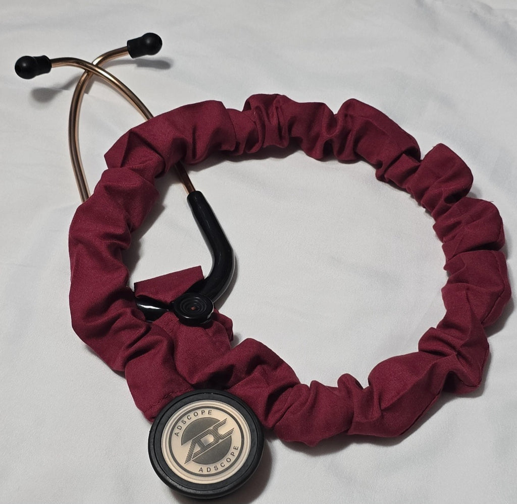 Handmade Plain Burgundy  Stethoscope Cover: Washable , Unisex. Doctor's,  RT's,  Nurse's Gift