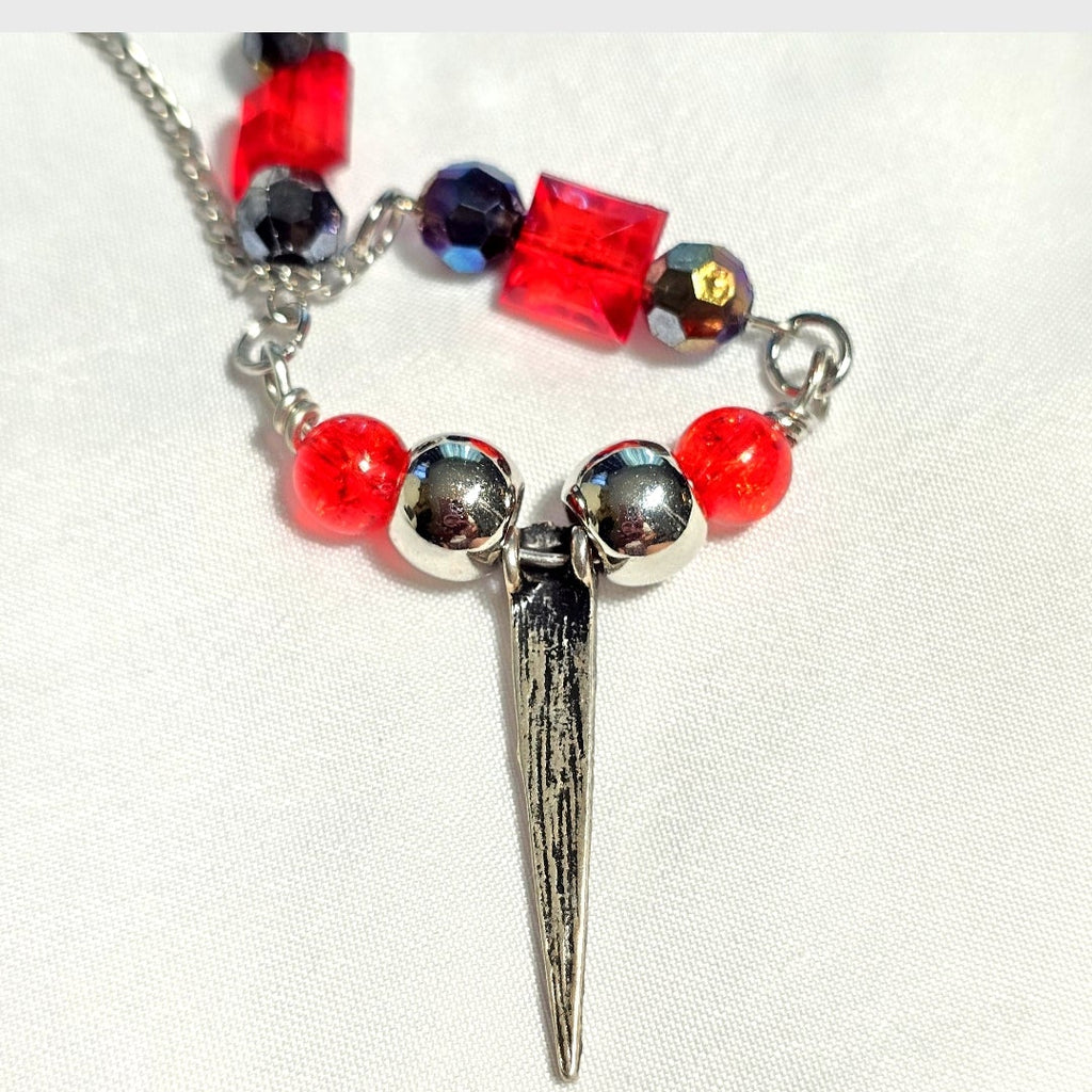 Handmade Gothic Style Beaded Charmed Necklace