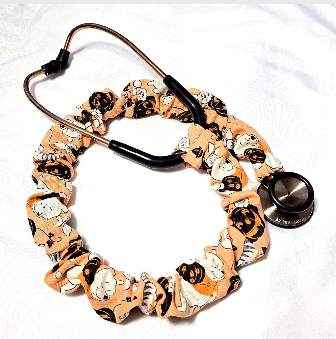 Winnie the Pooh Fall Pumpkin Stethoscope Sleeve Cover - Cotton Medical Accessory