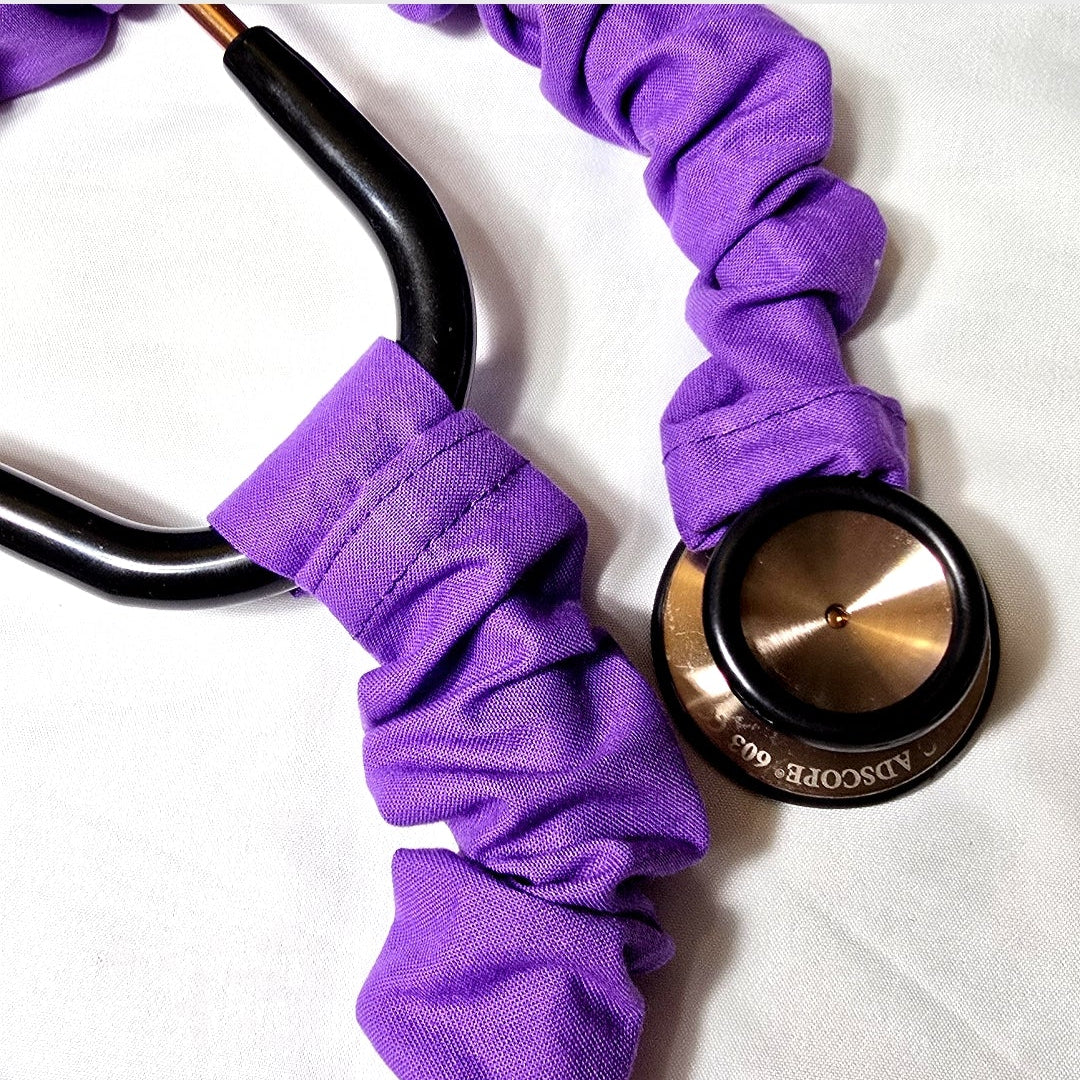 Purple Cotton Stethoscope Cover, Handmade Washable Protective Stethoscope Sleeve, Nurse Medical Accessory