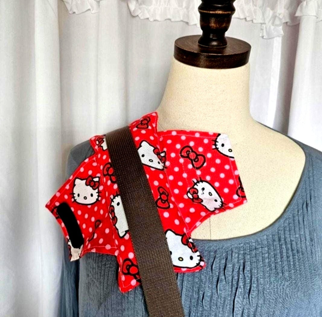 Handmade Red Hello Kitty Cute Soft  Comfy Seat Belt Chemo Port or  Pacemaker Pillow