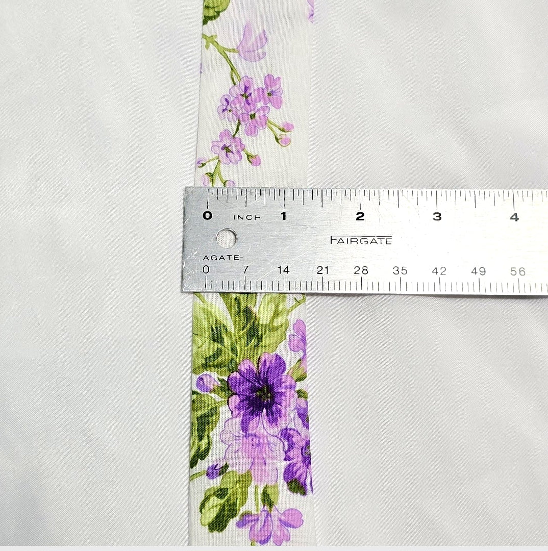 Handmade White with Purple Lavander Floral  Stethoscope Sleeve: Cotton Cover