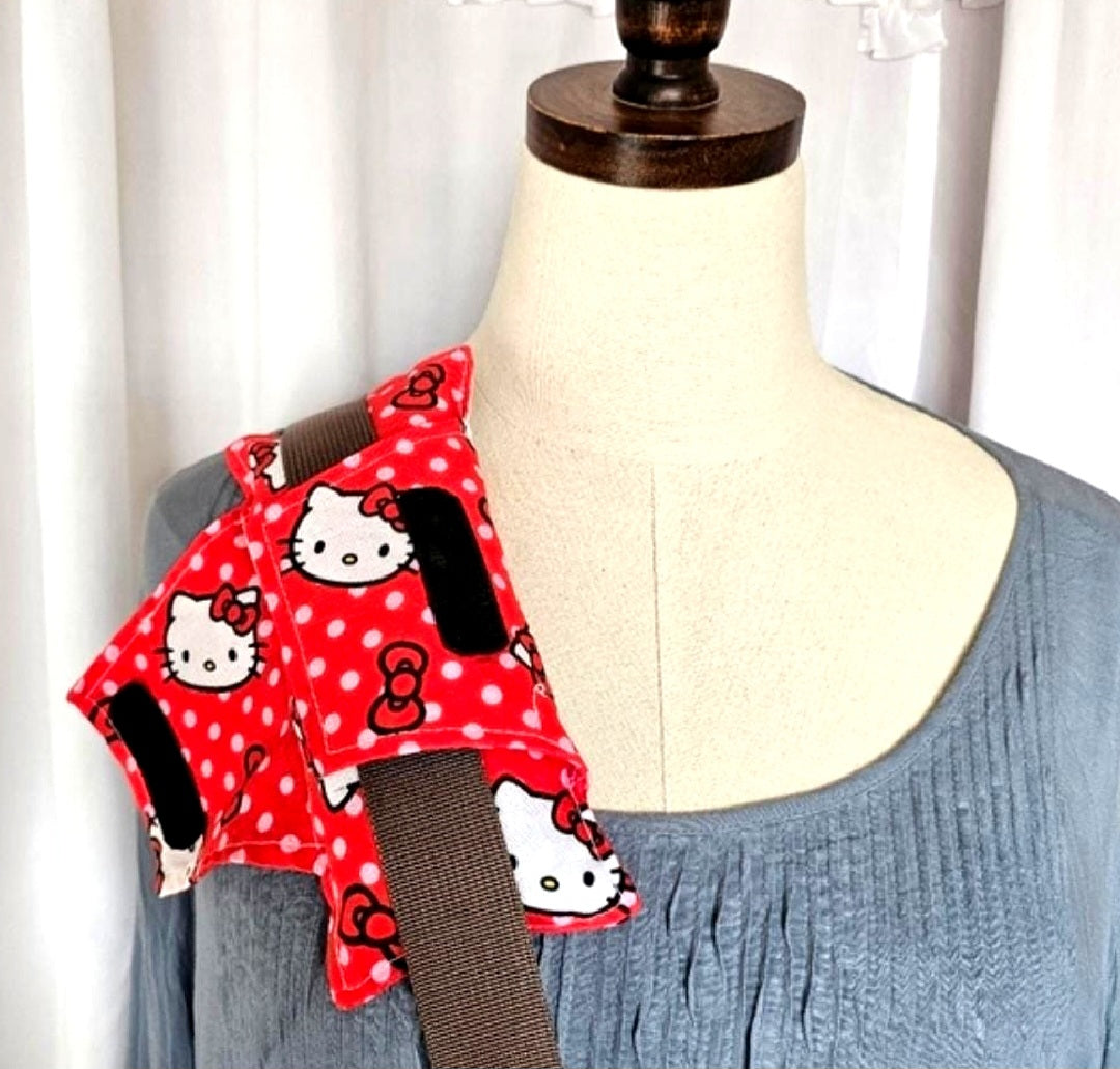 Handmade Red Hello Kitty Cute Soft  Comfy Seat Belt Chemo Port or  Pacemaker Pillow