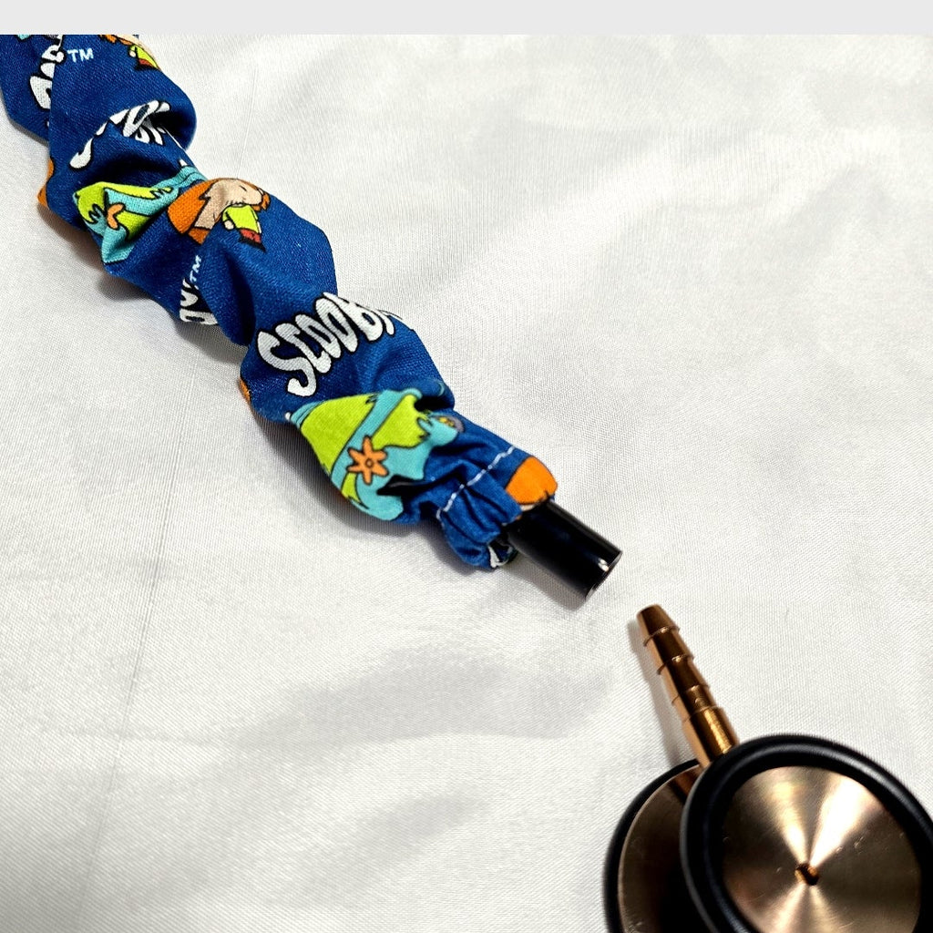 Handmade Colorful Blue Scooby-Doo Stethoscope Sleeve: Washable Colorful Cotton Cover