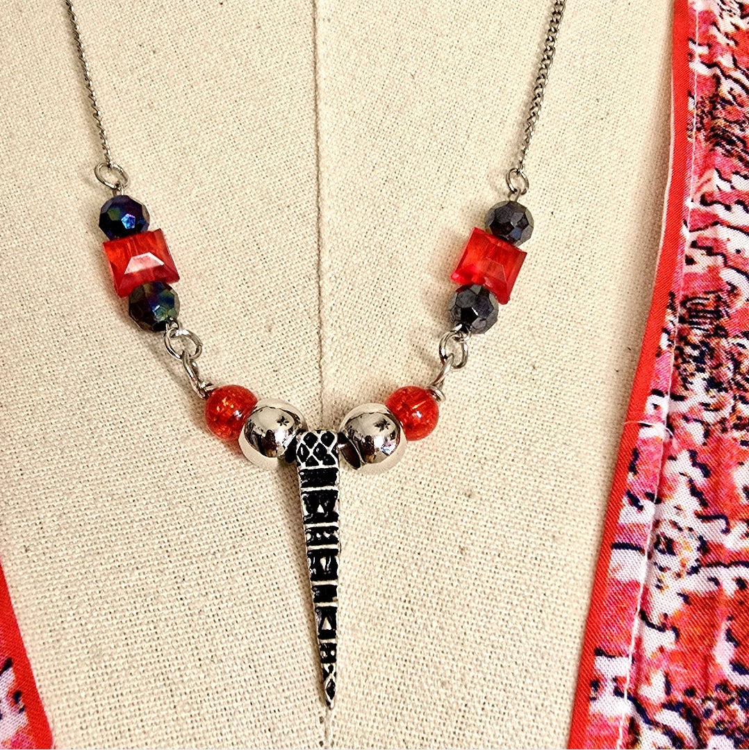 Handmade Gothic Style Beaded Charmed Necklace