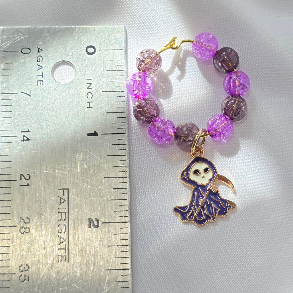 Set of 8 Colorful Halloween-themed Beaded Wine Glass Charms: Halloween Party Decor