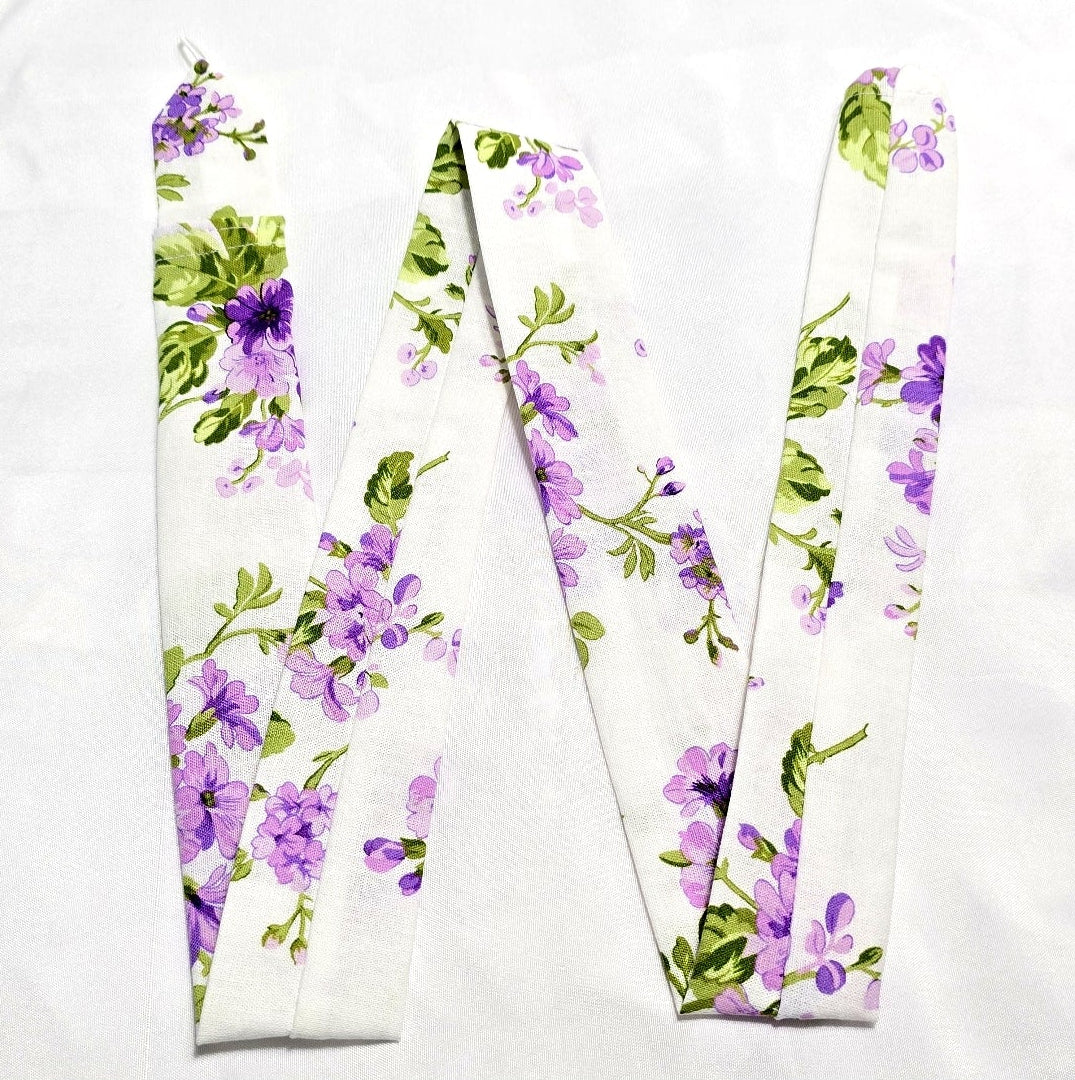 Handmade White with Purple Lavander Floral  Stethoscope Sleeve: Cotton Cover