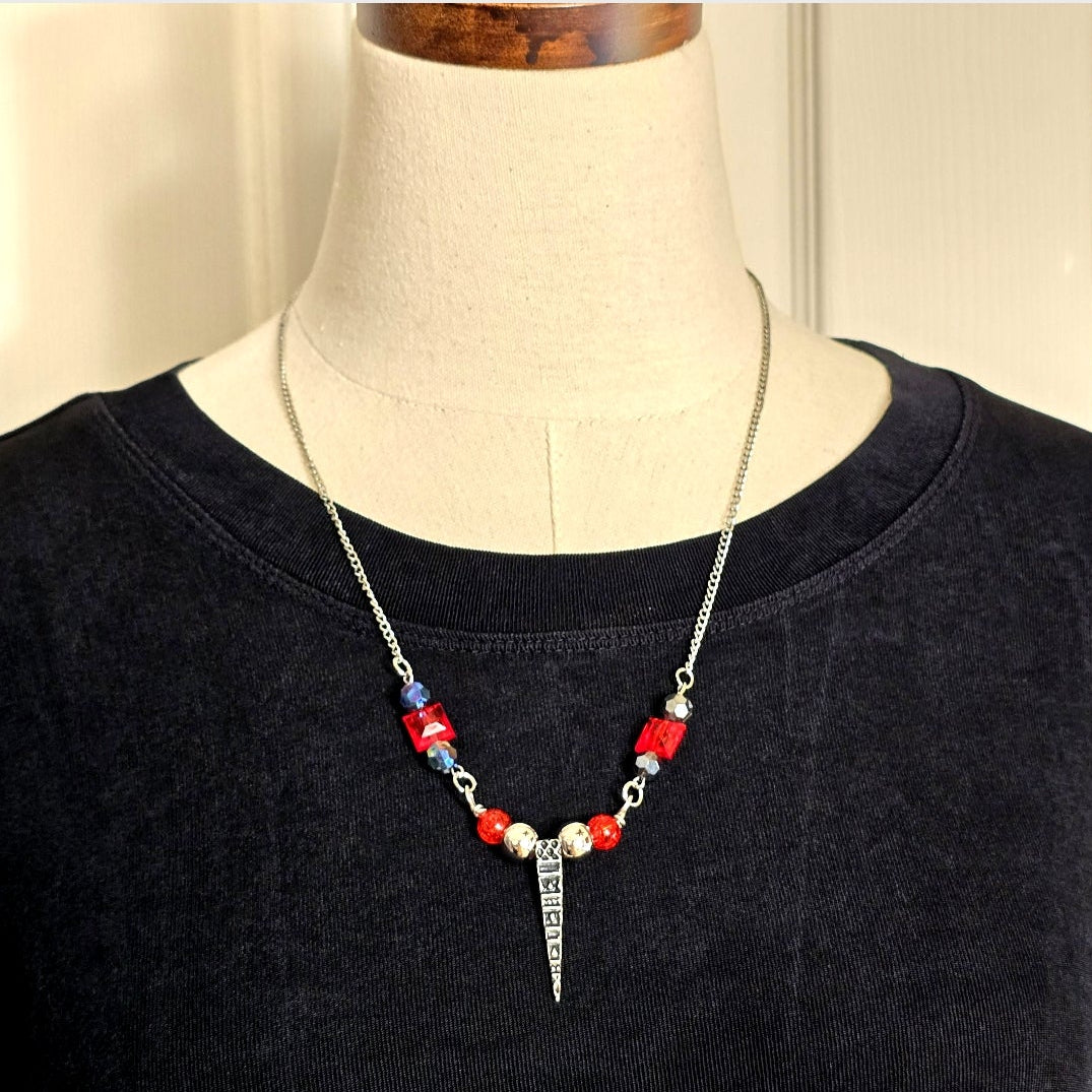 Handmade Gothic Style Beaded Charmed Necklace
