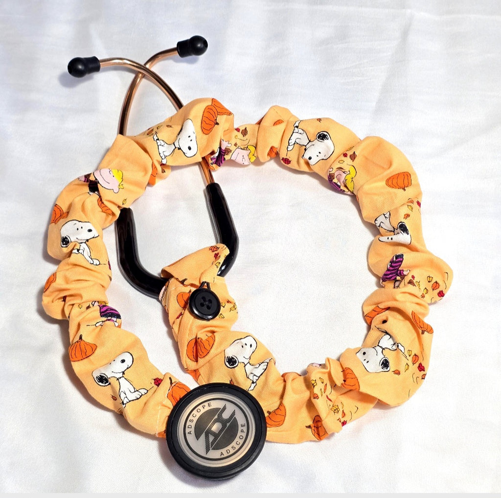 Handmade Orange Snoopy Pumpkin Fall Halloween Stethoscope Sleeve  Cotton Cover