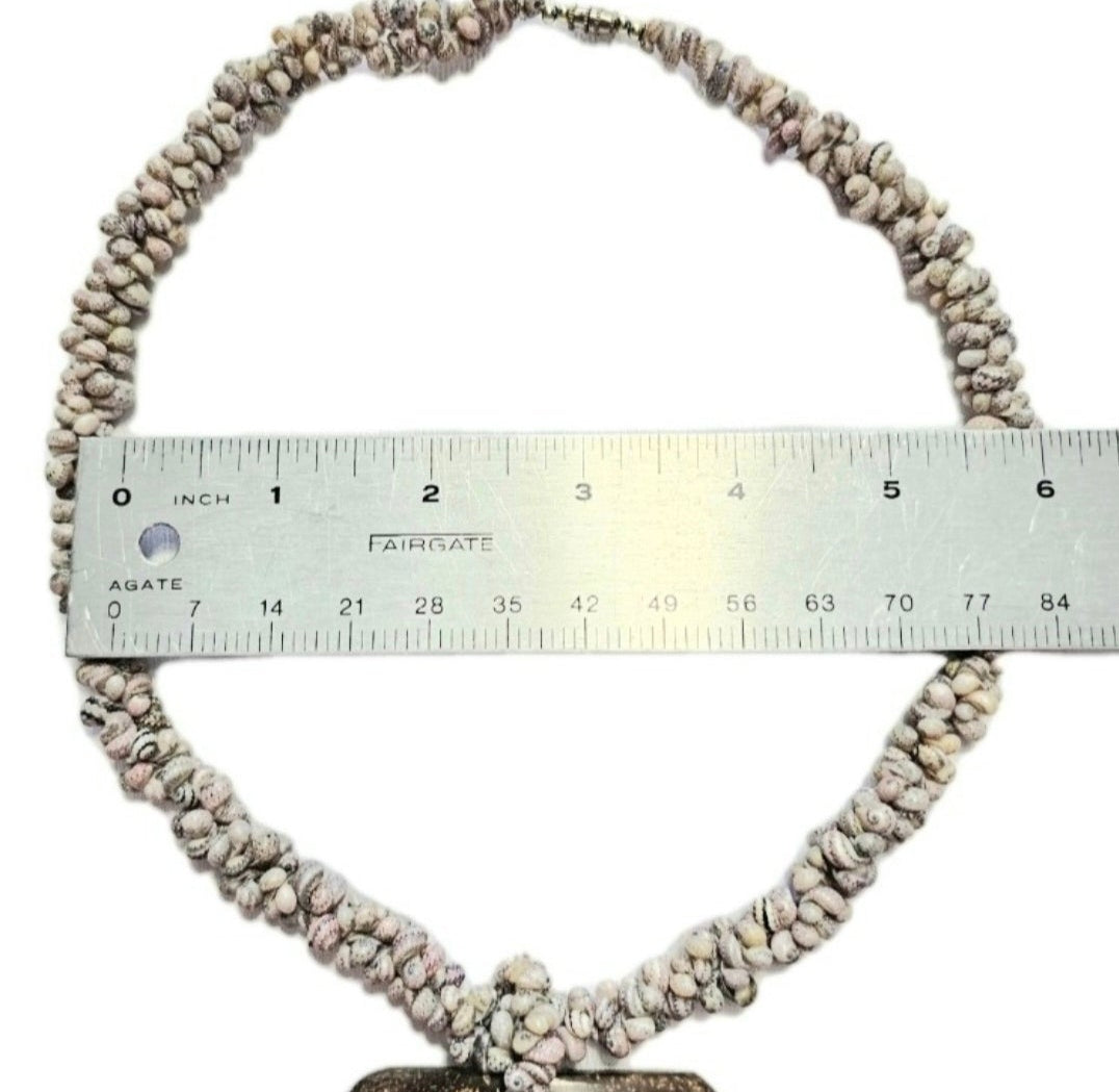 Natural Earthy Boho Beach Classic Statement Unique One of A Kind Shell Necklace