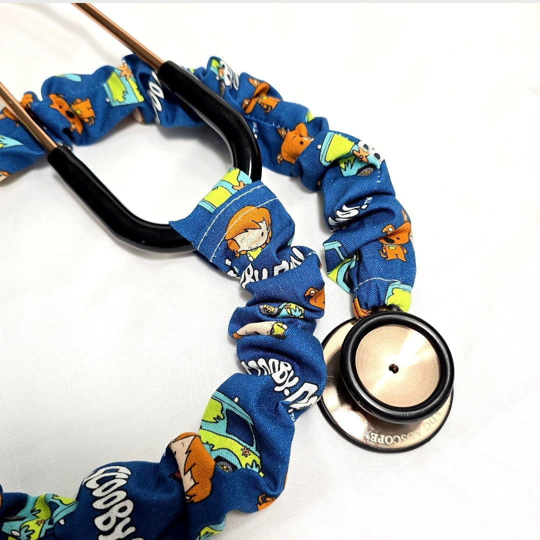 Handmade Colorful Blue Scooby-Doo Stethoscope Sleeve: Washable Colorful Cotton Cover