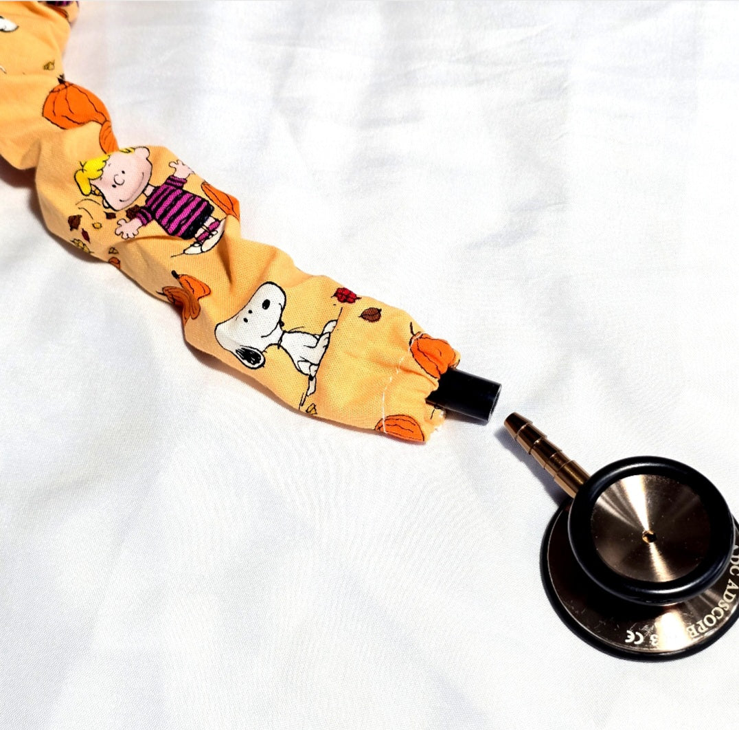 Handmade Orange Snoopy Pumpkin Fall Halloween Stethoscope Sleeve  Cotton Cover