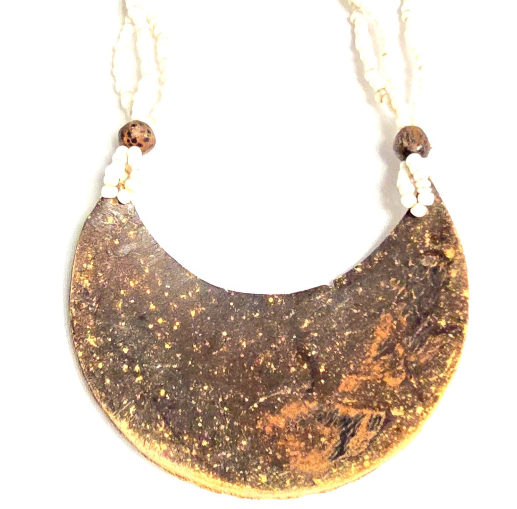 Natural Earthy Coastal Boho Beach Classic Statement Unique One of A Kind Shell Necklace