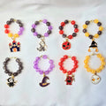 Set of 8 Colorful Halloween-themed Beaded Wine Glass Charms: Halloween Party Decor