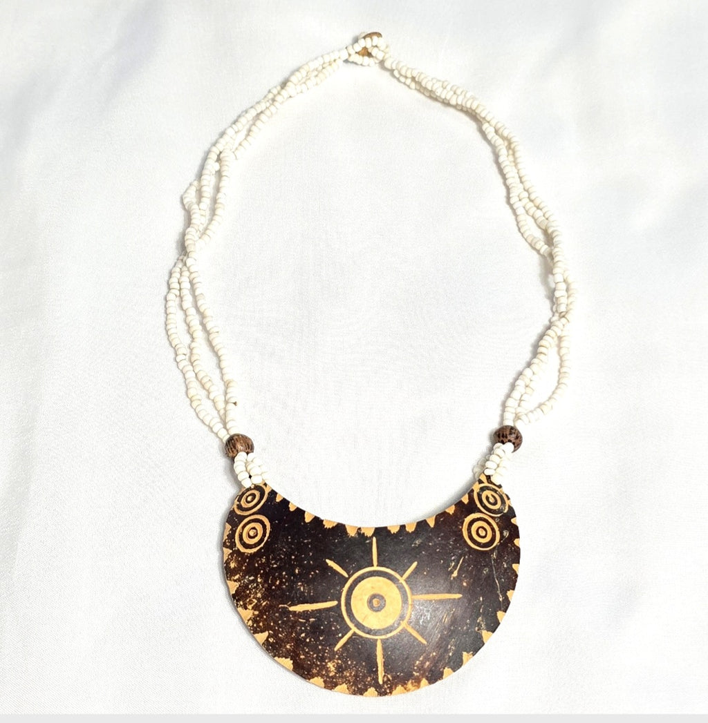 Natural Earthy Coastal Boho Beach Classic Statement Unique One of A Kind Shell Necklace