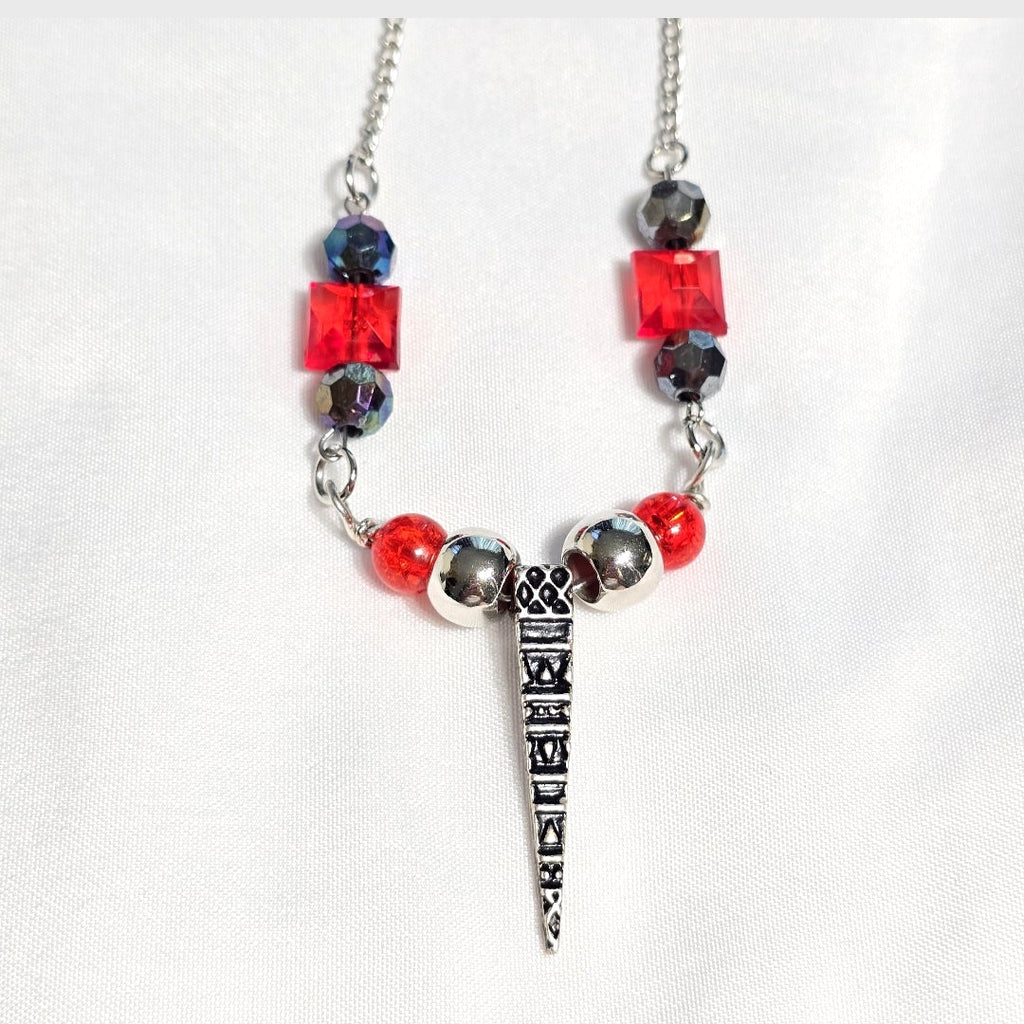 Handmade Gothic Style Beaded Charmed Necklace