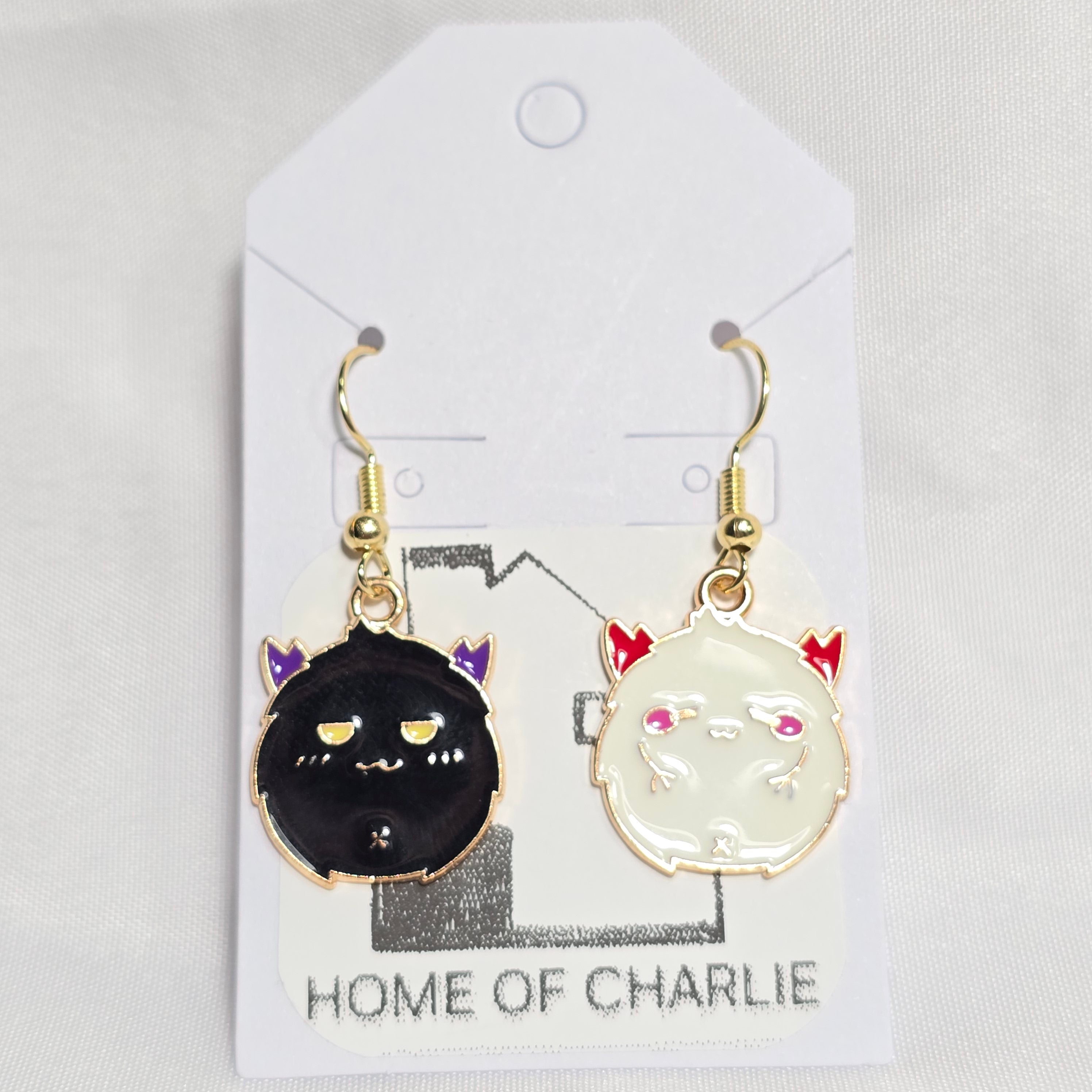 Mismatched Halloween Whimsical Spooky Bat Drop Earrings