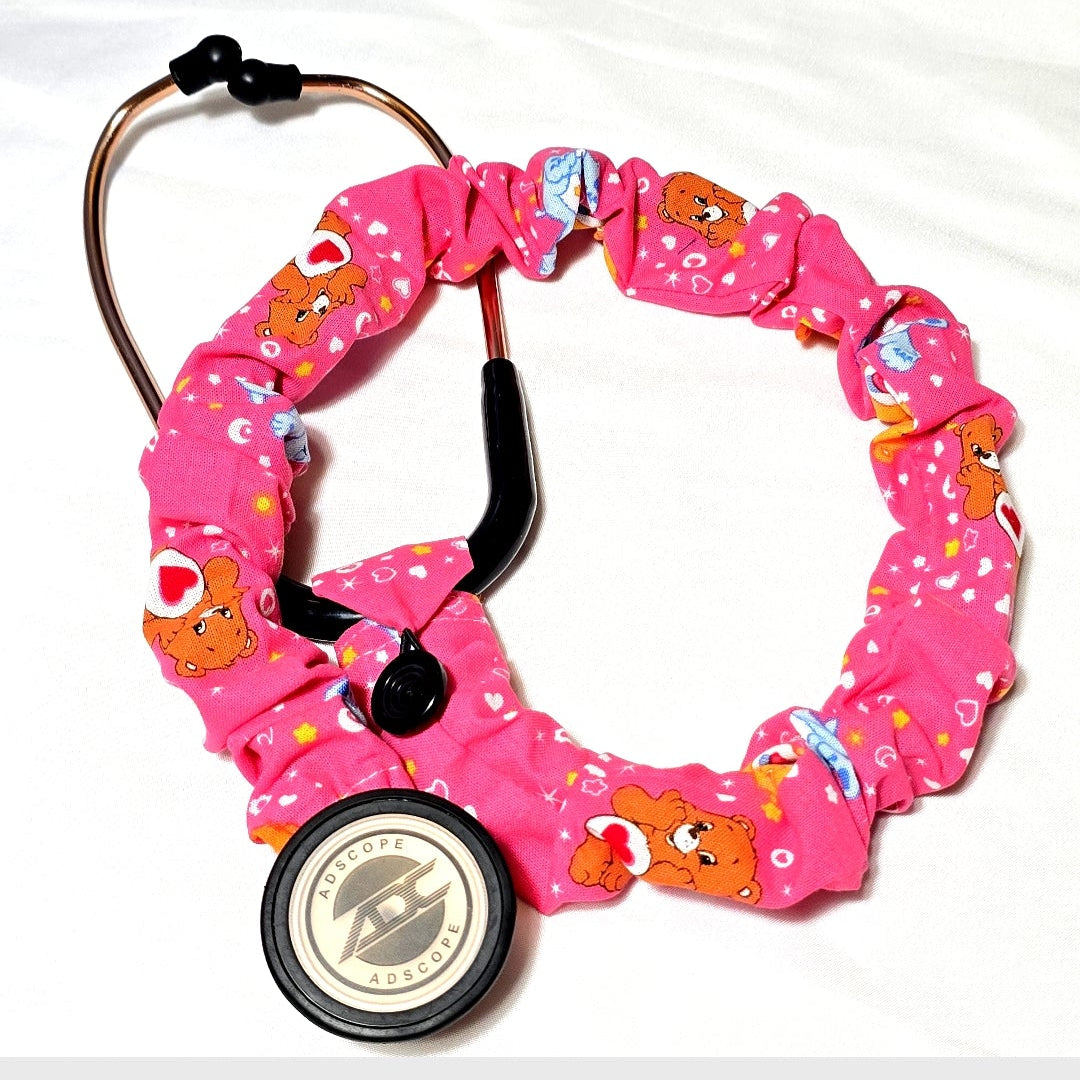 Handmade Vibrant Pink Care Bear Stethoscope Cover - Cotton Accessory