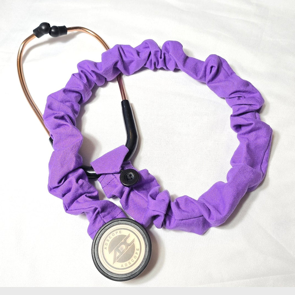 Purple Cotton Stethoscope Cover, Handmade Washable Protective Stethoscope Sleeve, Nurse Medical Accessory