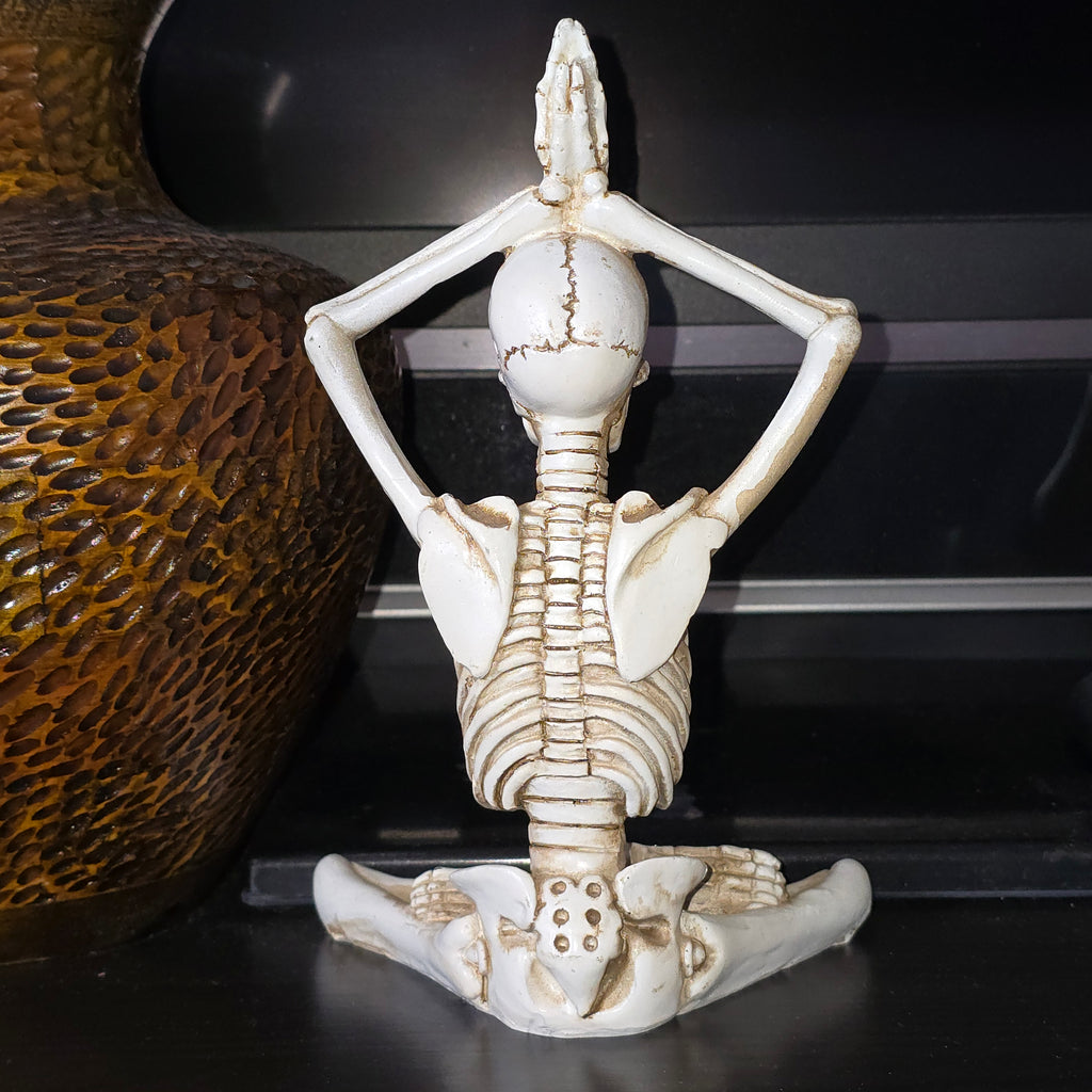 SUKHASANA YOGA SKELETON FIGURINE STATUE HALLOWEEN TABLE TOP DECOR