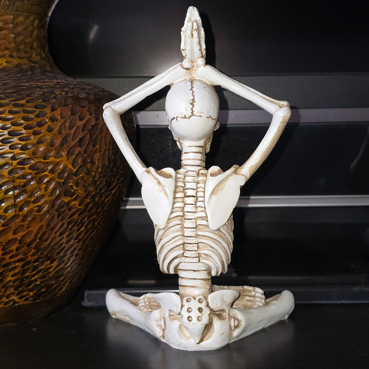 SUKHASANA YOGA SKELETON FIGURINE STATUE HALLOWEEN TABLE TOP DECOR