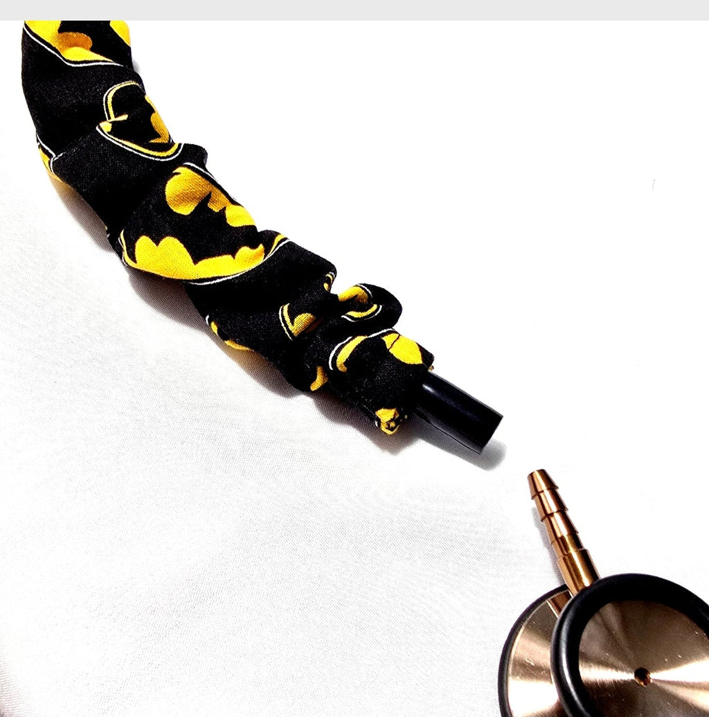 Handmade Black Batman Superhero Stethoscope Sleeve: Colorful Washable Cotton Cover