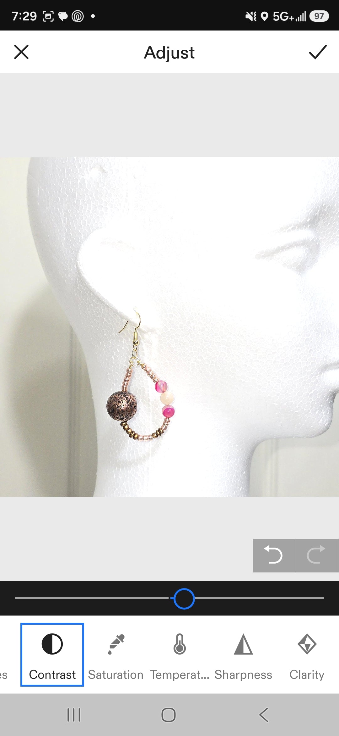 Handmade Bohemian Earthy Glass Seed Beaded Loop Earrings with Pink Agate and Adventurine Stones
