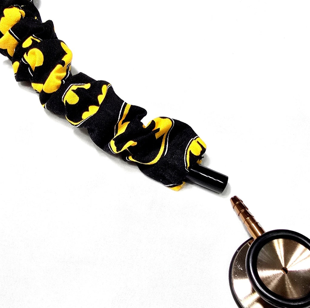 Handmade Black Batman Superhero Stethoscope Sleeve: Colorful Washable Cotton Cover